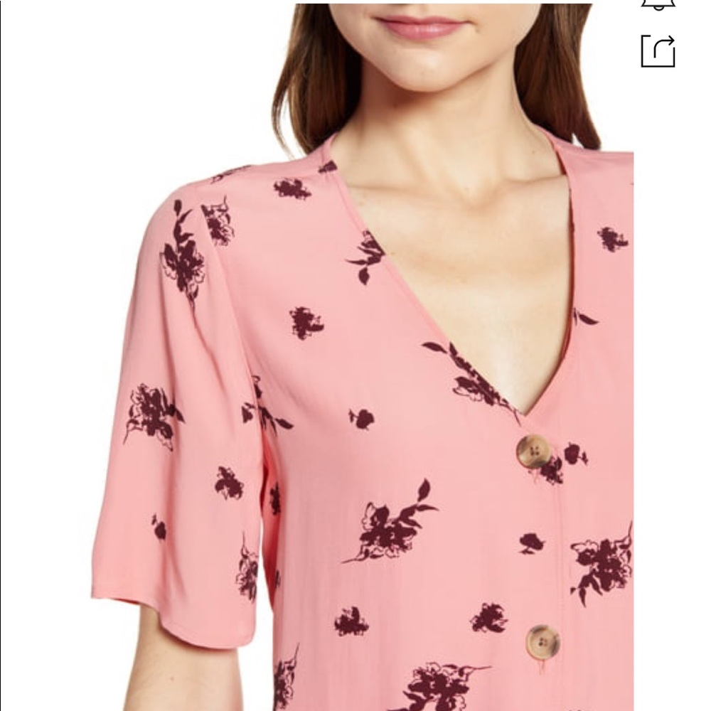 Something Navy Floral Button Down Top - image 4